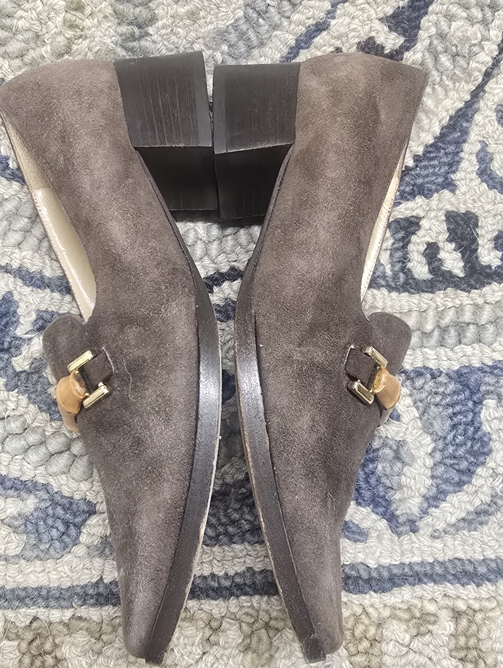Gucci Brown Suede Loafers with Bamboo Horse Bit 5 1/2 B - Picture 7 of 13